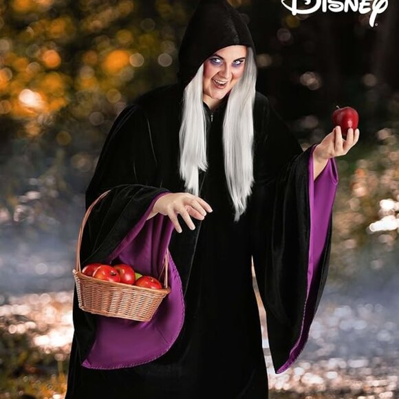 Disney Snow White Witch Velvet Hooded Robe Costume Cosplay Unisex - Picture 3 of 16